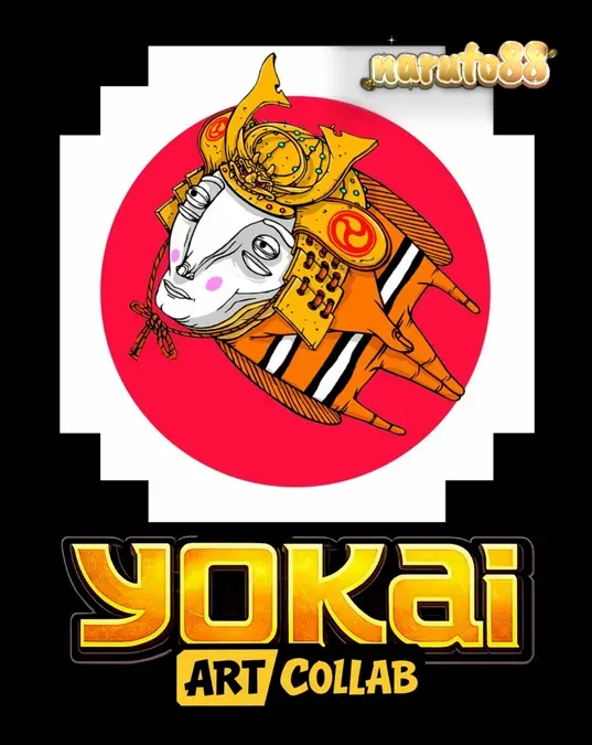 Tampilan visual artistik dari slot Yokai dengan latar belakang pegunungan dan elemen Jepang.